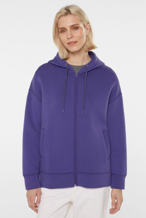 Kapuzensweatjacke aus Scuba-Jersey purple