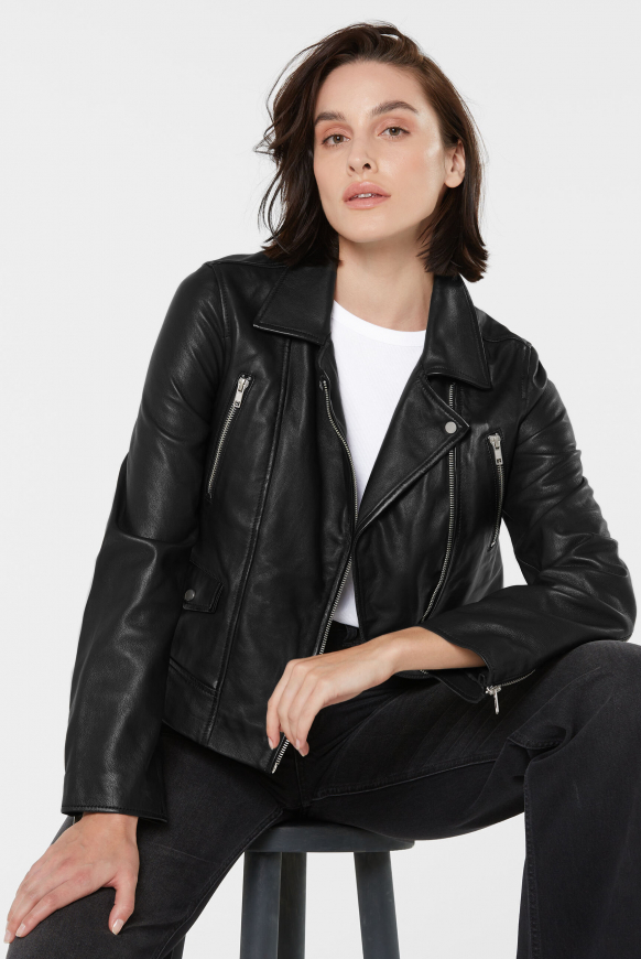 Lederjacke im Biker-Stil black