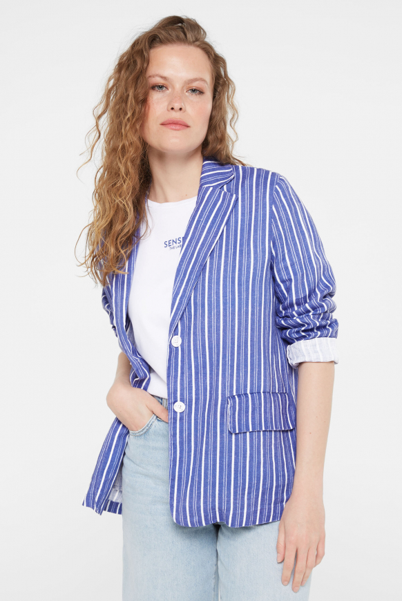 Leichter Blazer aus Leinen mit Streifendessin opticwhite stripe