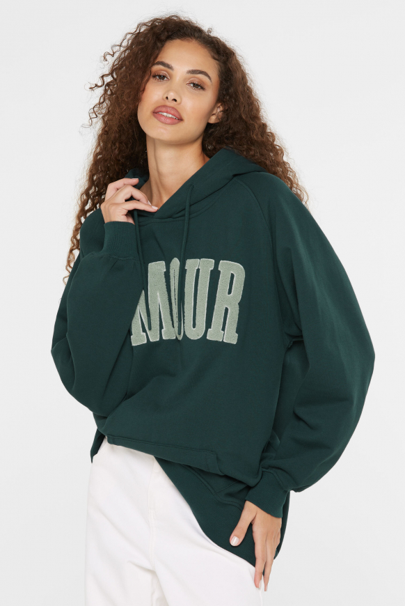 Oversized Hoodie mit Frottee-Artwork deep petrol