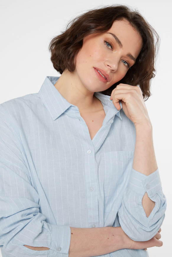 Oversized Streifenbluse shirtblue