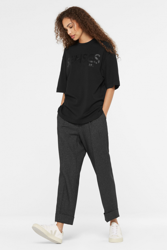 Oversized T-Shirt mit Logo-Design black