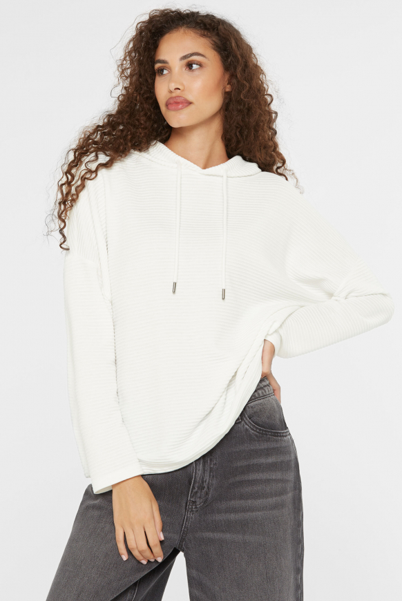 Strukturiertes Kapuzensweatshirt ivory