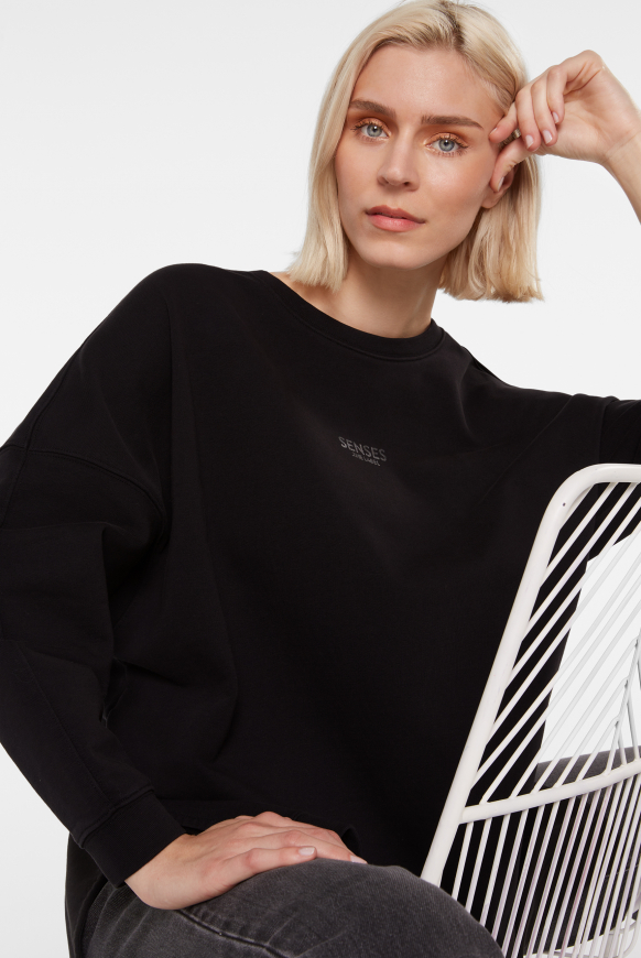 Sweatshirt Oversize mit Logo Print black