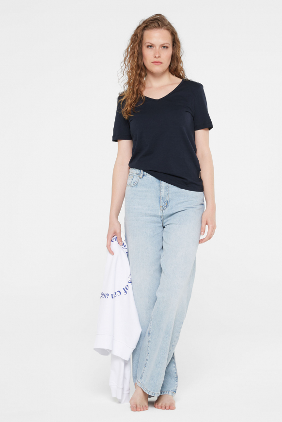 T-Shirt mit V-Ausschnitt summer navy