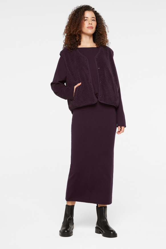 Weste im Sherpa-Look deep plum