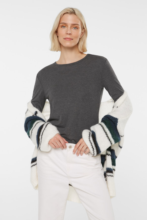 Basic Longsleeve aus Viskose-Mix anthra mel