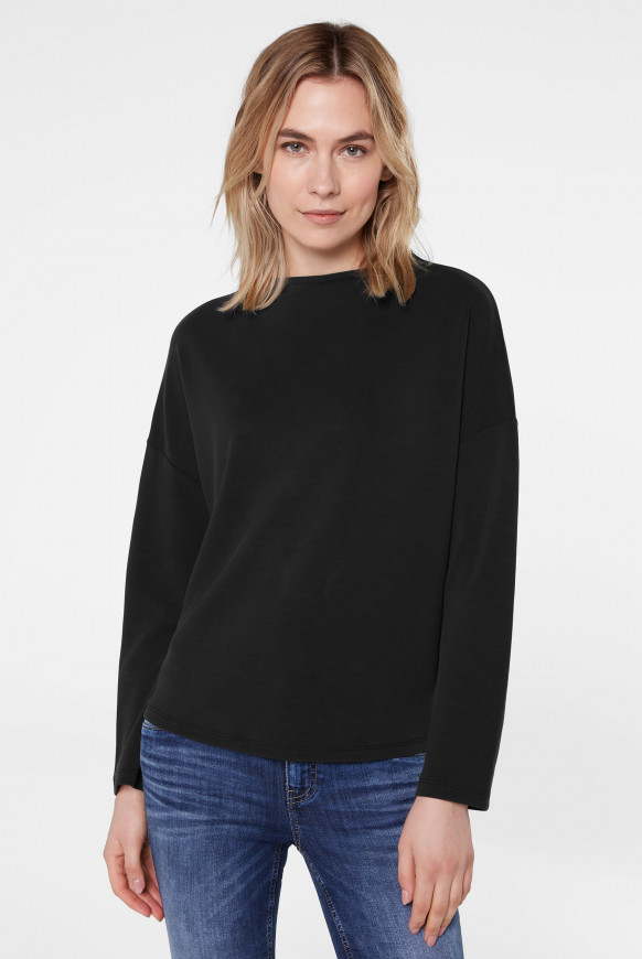 Boxy-Sweatshirt mit Mock-Kragen