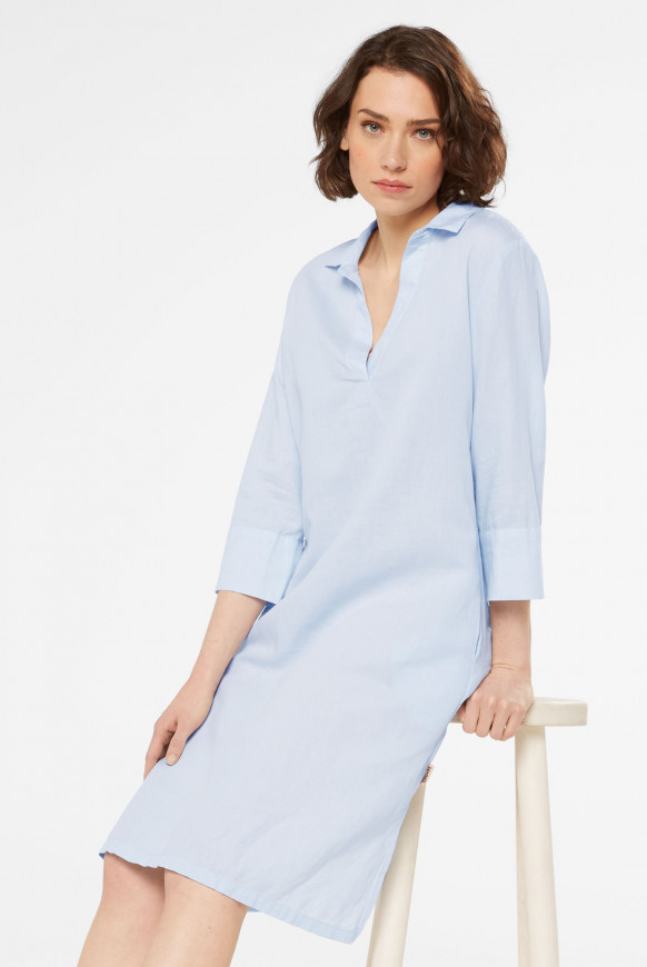 Hemdblusenkleid mit Tunika-Ausschnitt shirtblue