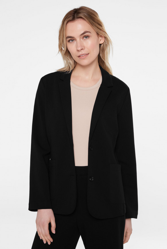 Jersey-Blazer mit aufgesetzten Taschen black