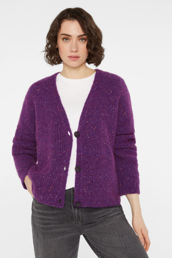 Kurz-Cardigan bunt meliert purple