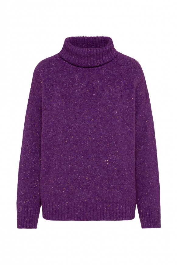 Pullover mit Rollkragen und Melange-Effekten purple