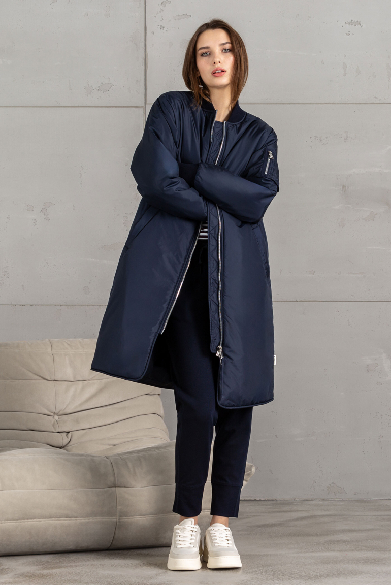 Lange Jacke im Blouson-Stil blue navy