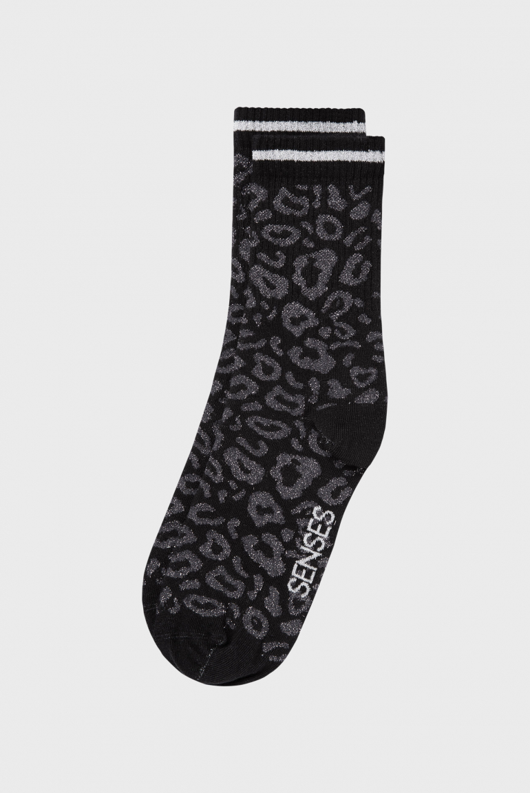 Zoom: Socken mit Glitzer-Leopardenmuster