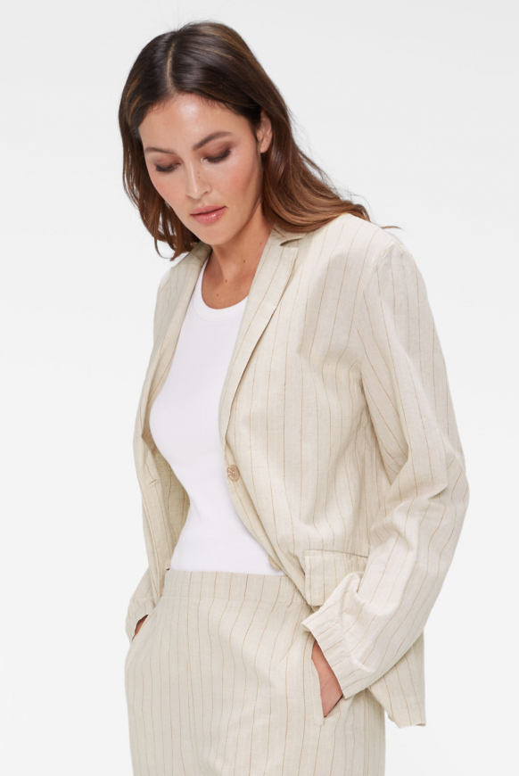 Blazer im Streifendessin aus Leinen-Mix summer sand