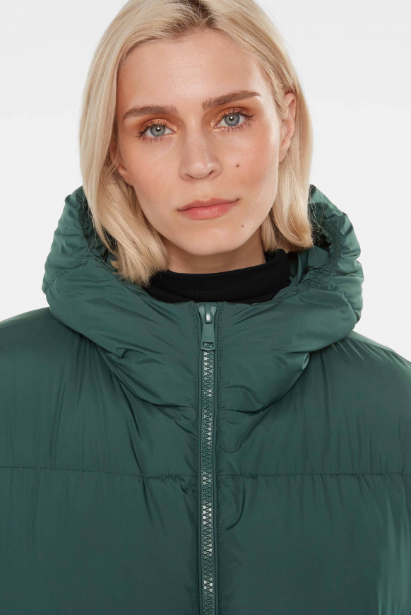 Cropped Puffer Jacket mit Kapuze deep petrol