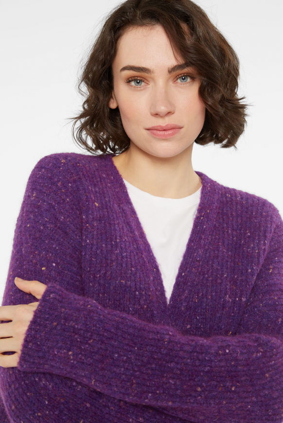 Kurz-Cardigan bunt meliert purple