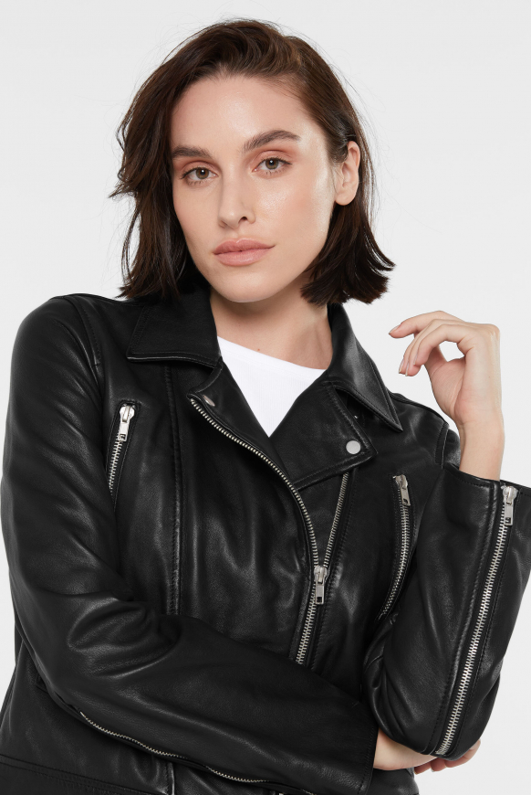 Lederjacke im Biker-Stil black