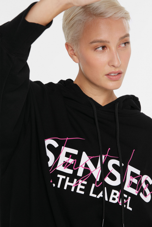 Oversized Hoodie mit Logo Artwork black