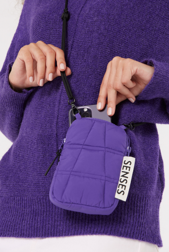 Smartphone Puffer Bag A:NE mit Kordel purple