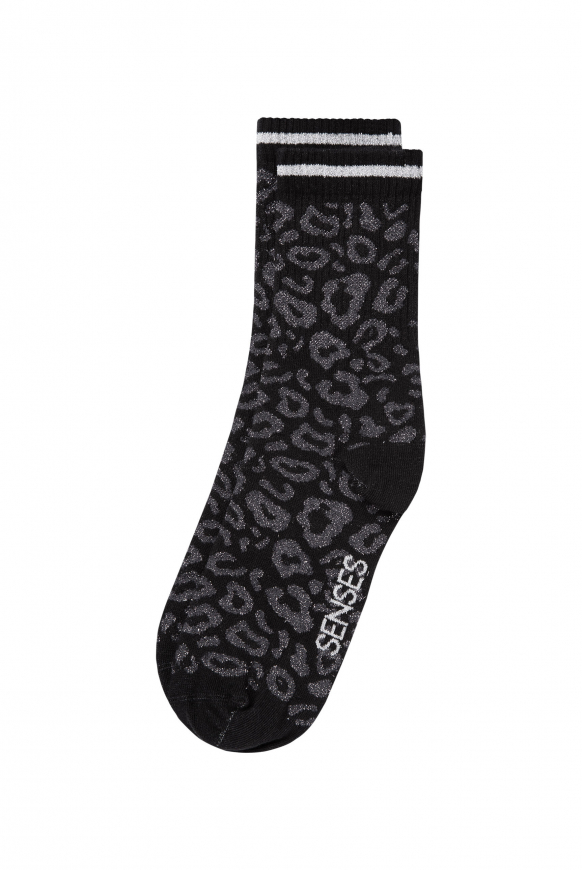 Socken mit Glitzer-Leopardenmuster black