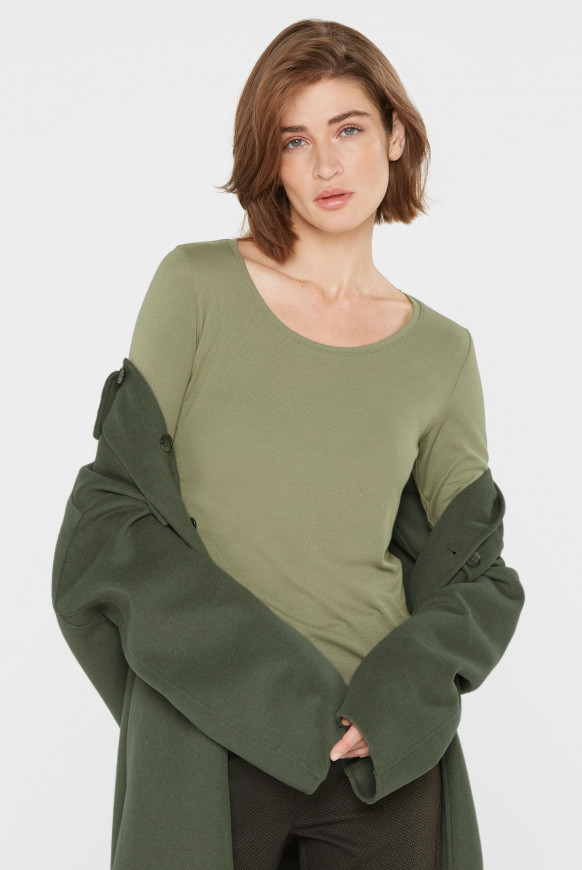 Longsleeve aus Viskosemix natural khaki