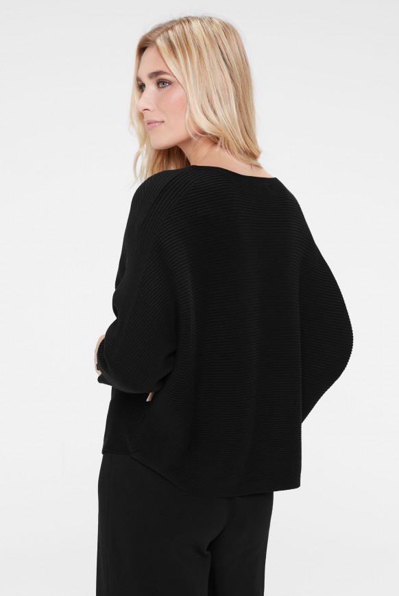 Pullover mit waagerechter Rippstruktur black