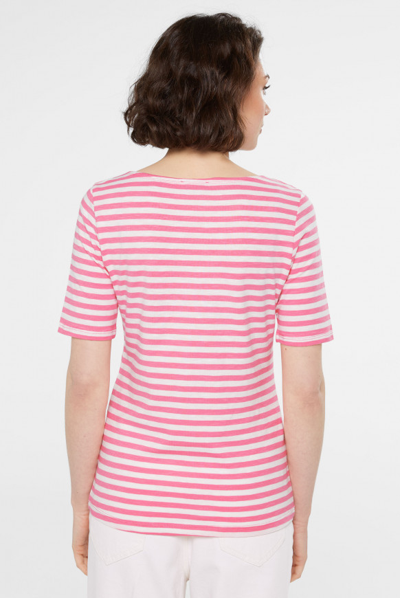 Streifenshirt mit U-Boot-Ausschnitt soft pink