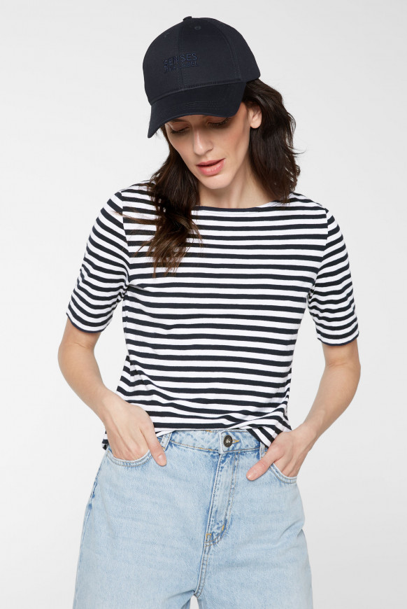 Streifenshirt mit U-Boot-Ausschnitt summer navy