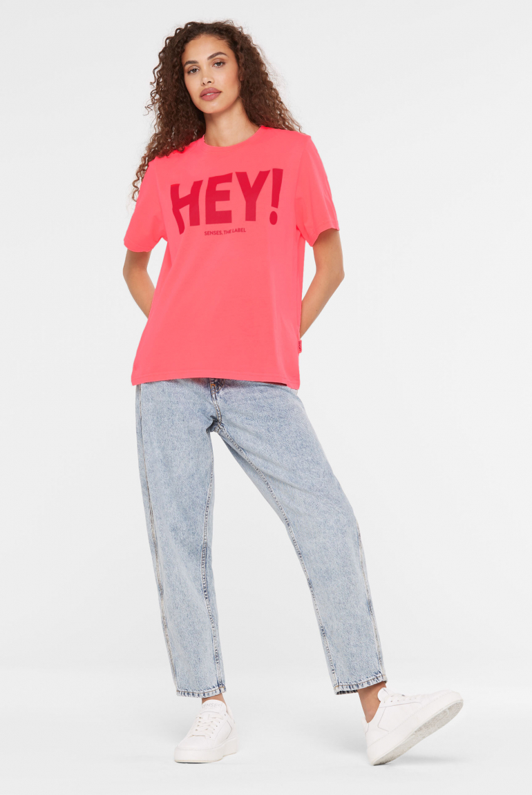 T-Shirt TU:LIP mit Wording Print diva pink