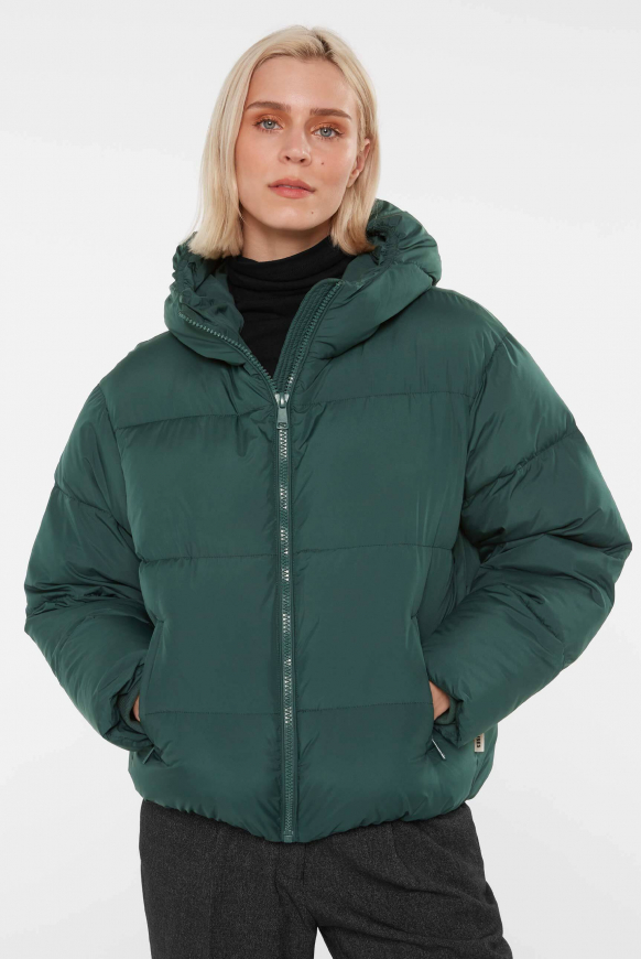 Cropped Puffer Jacket mit Kapuze