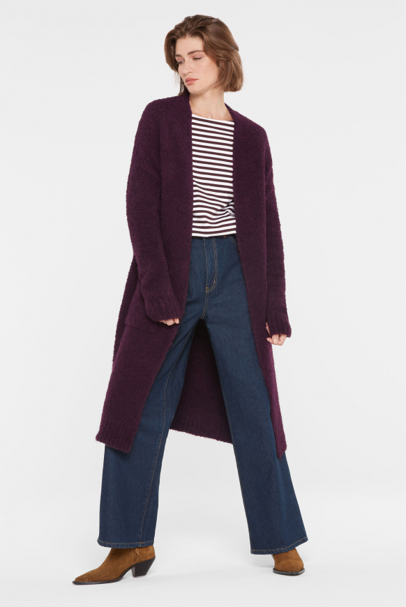 Long Cardigan aus Bouclé-Strick