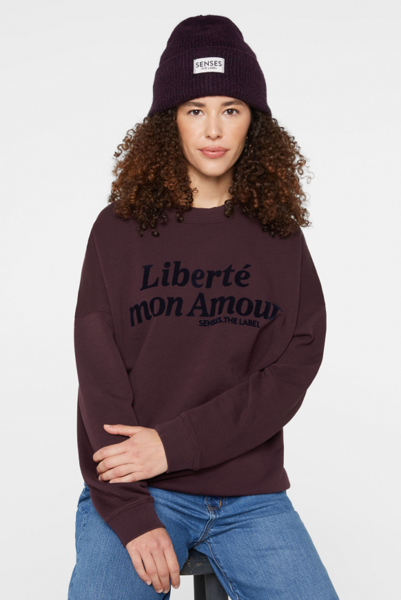 Sweatshirt Oversize mit Flockprint