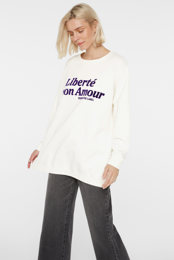 Sweatshirt Oversize mit Flockprint