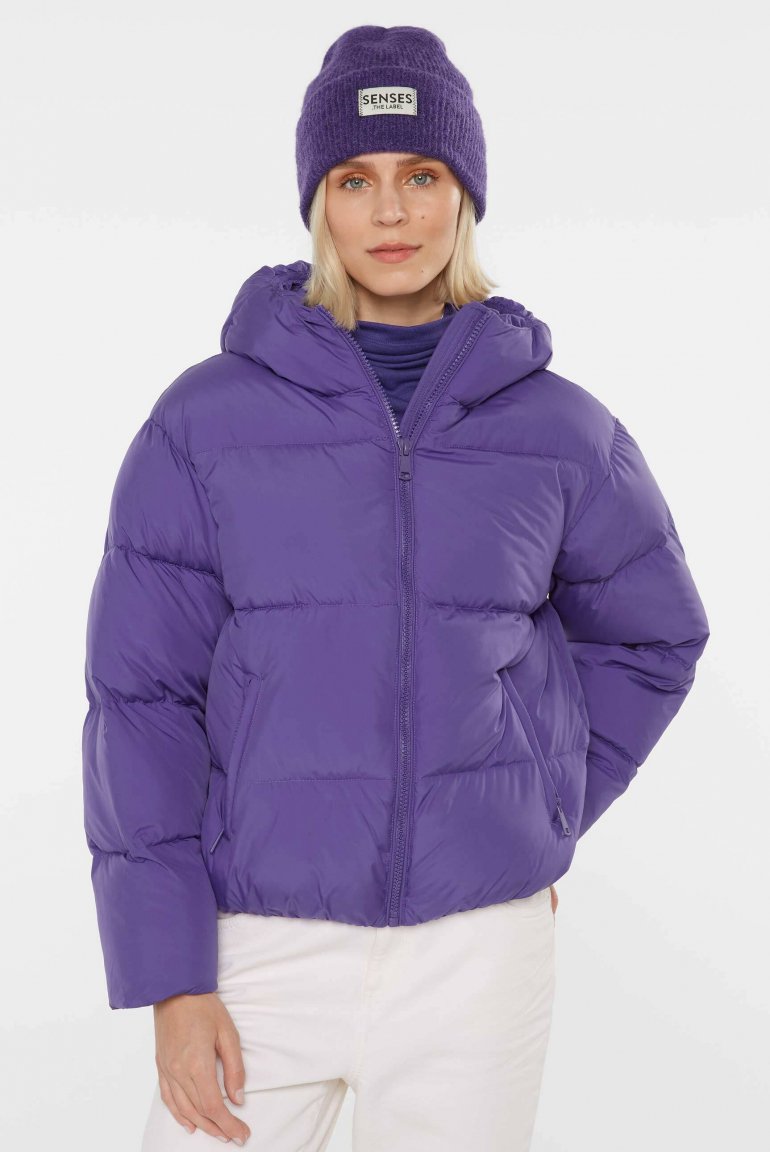 Zoom: Cropped Puffer Jacket mit Kapuze