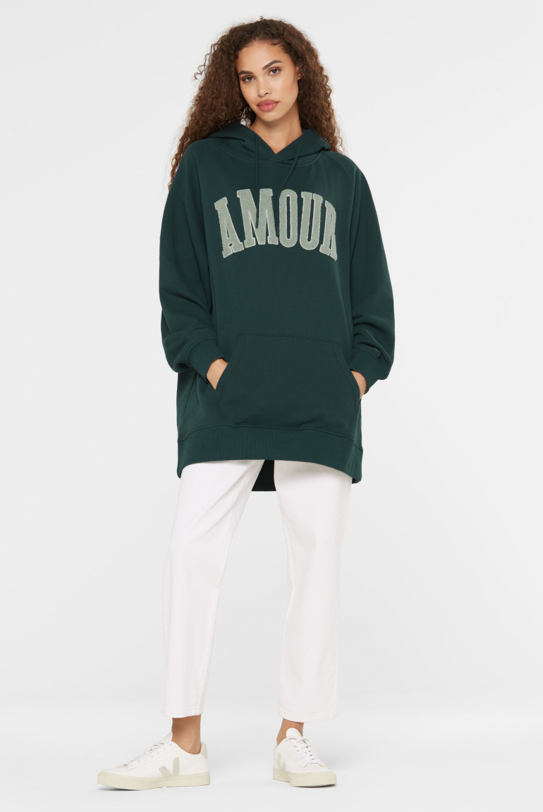 Zoom: Oversized Hoodie mit Frottee-Artwork