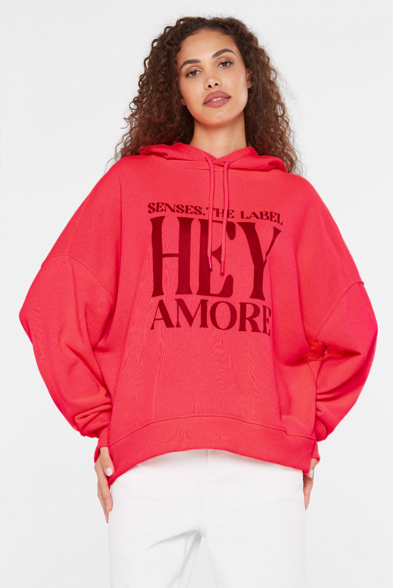 Zoom: Oversized Hoodie mit Wording Print