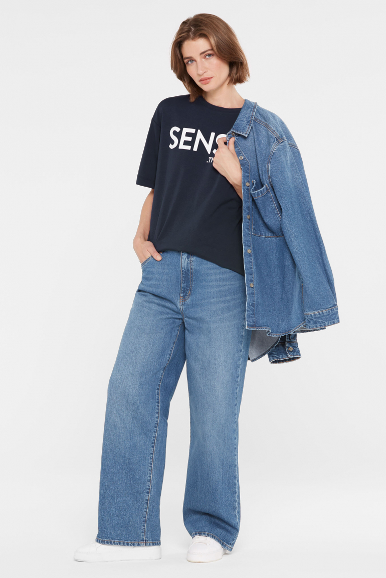 Zoom: Oversized T-Shirt mit Logo-Design