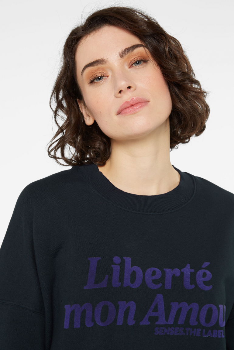 Zoom: Sweatshirt Oversized mit Flockprint