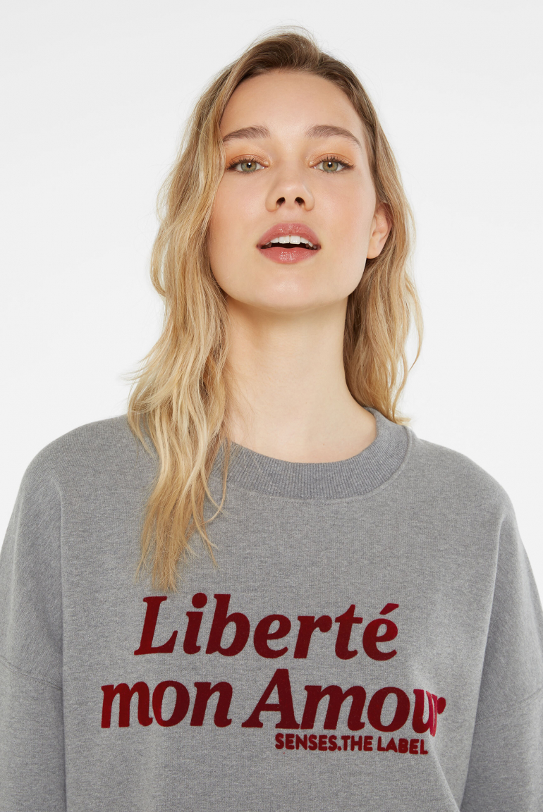 Zoom: Sweatshirt Oversized mit Flockprint