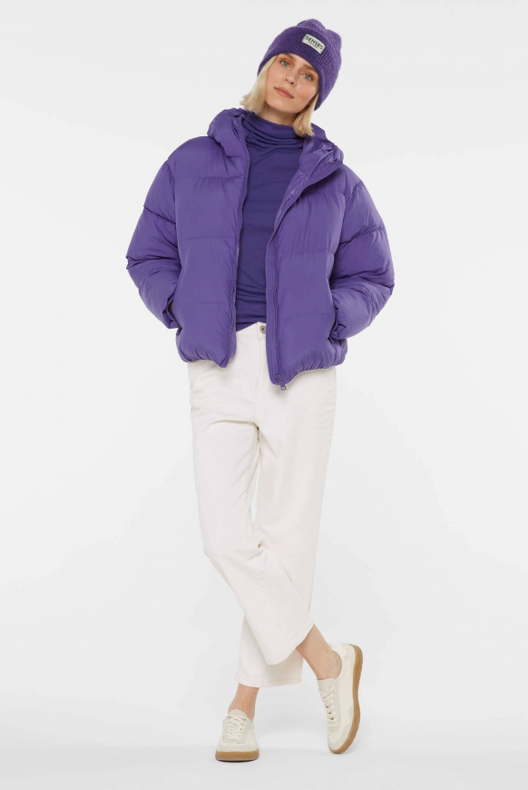 Cropped Puffer Jacket mit Kapuze