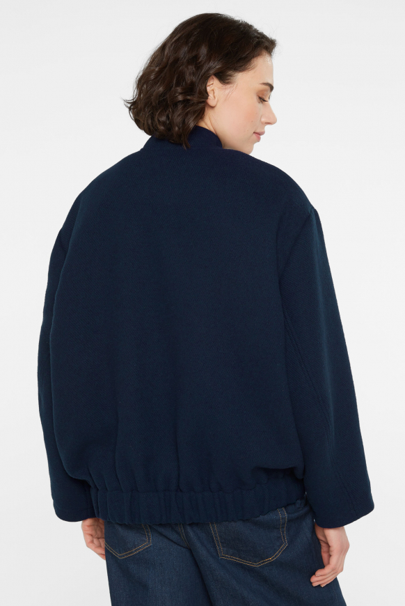 Oversized Bomberjacke in Woll-Optik