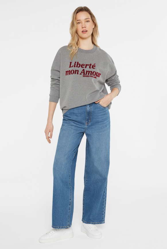 Sweatshirt Oversize mit Flockprint