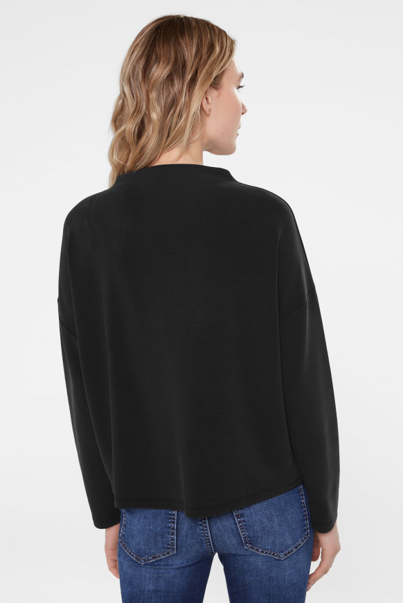 Boxy-Sweatshirt mit Mock-Kragen