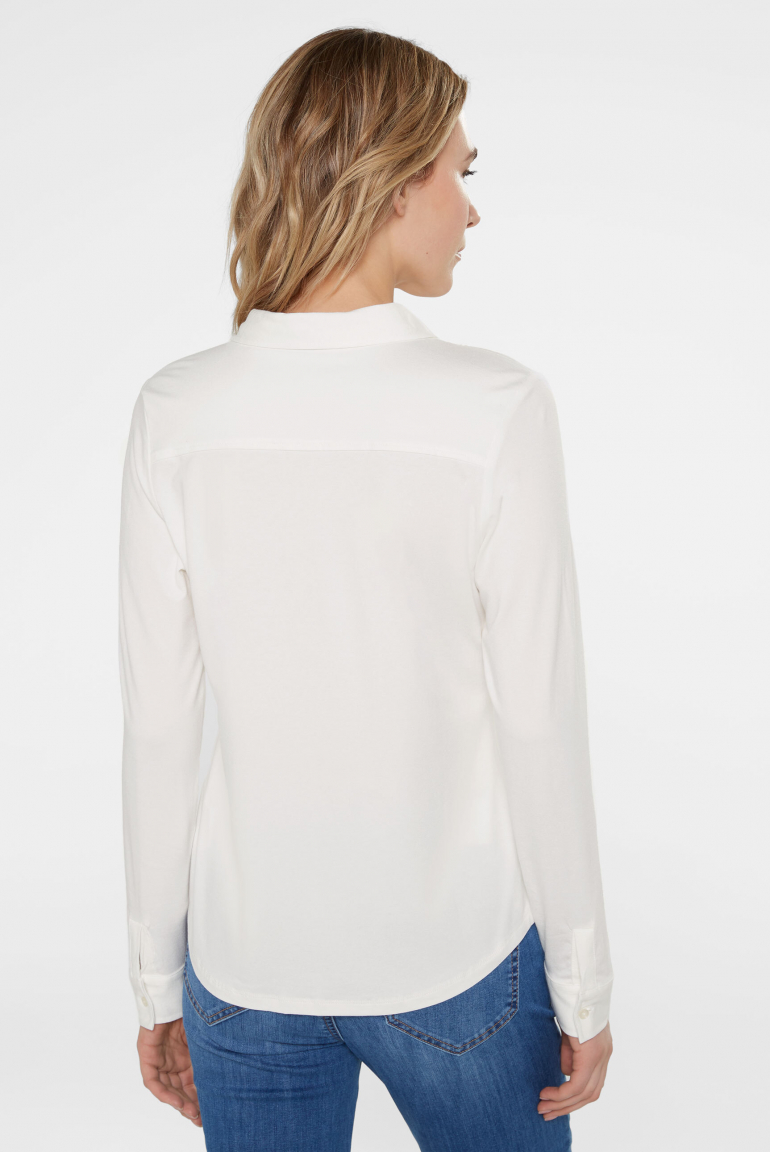 Zoom: Jersey-Bluse mit Knopfleiste