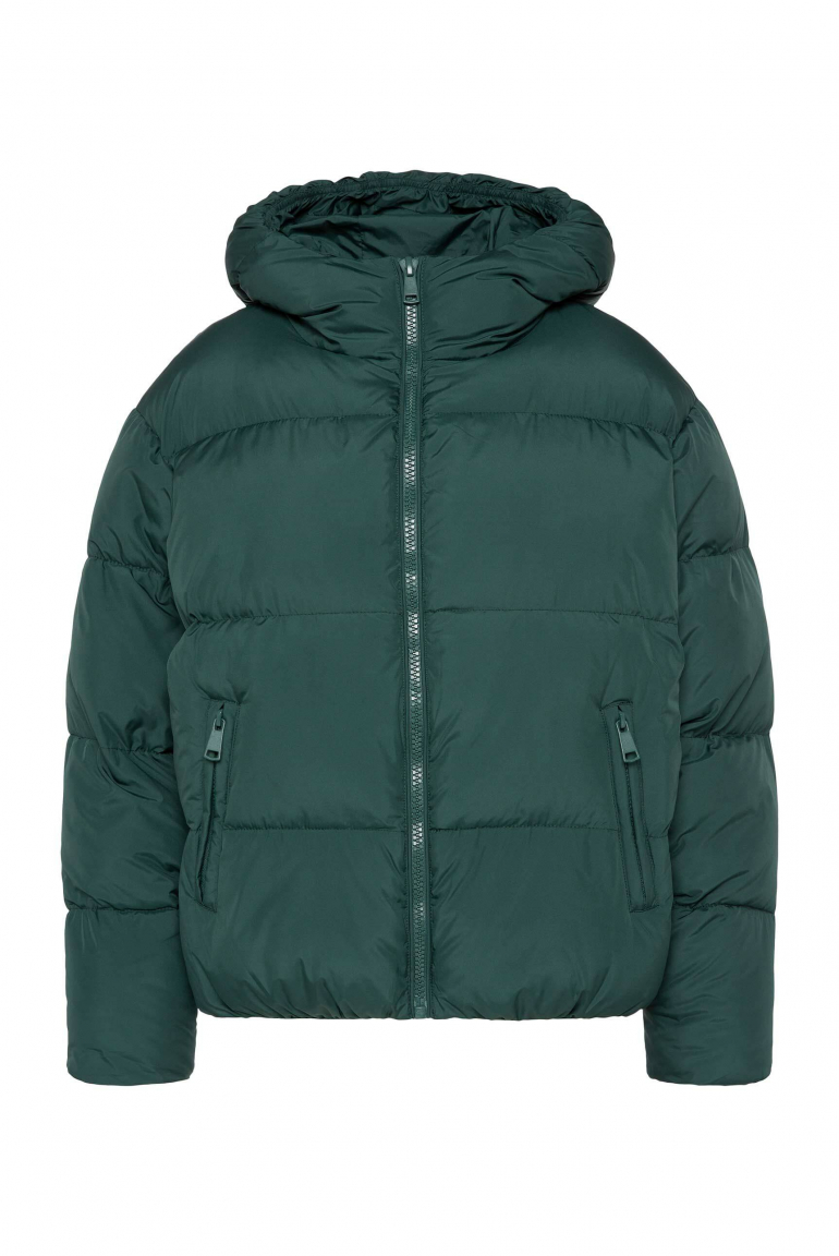 Zoom: Cropped Puffer Jacket mit Kapuze