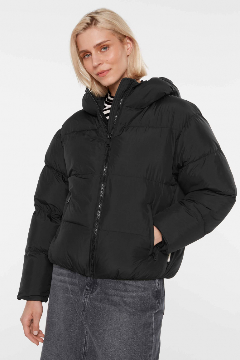 Zoom: Cropped Puffer Jacket mit Kapuze