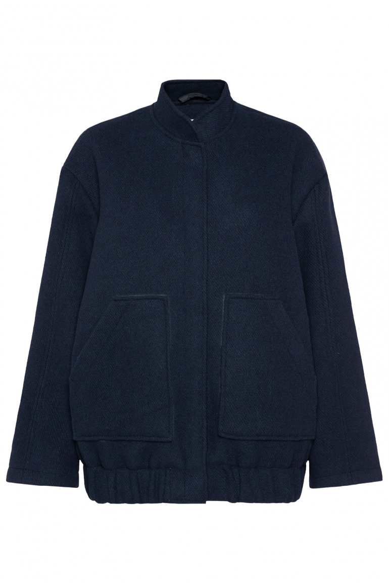 Zoom: Oversized Bomberjacke in Woll-Optik