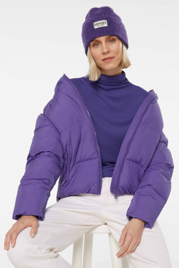 Cropped Puffer Jacket mit Kapuze