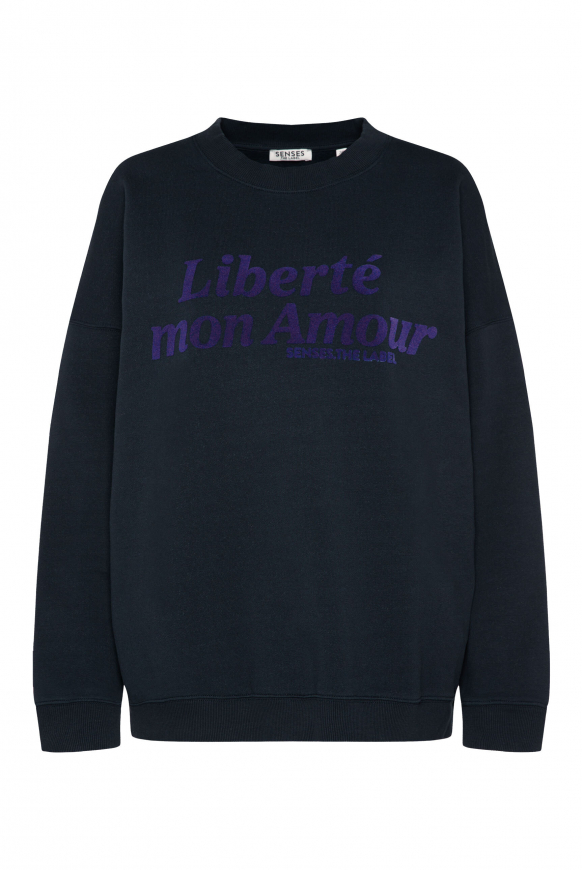 Sweatshirt Oversize mit Flockprint blue navy